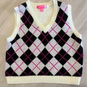 Say What - Diamond Print Sweater Vest